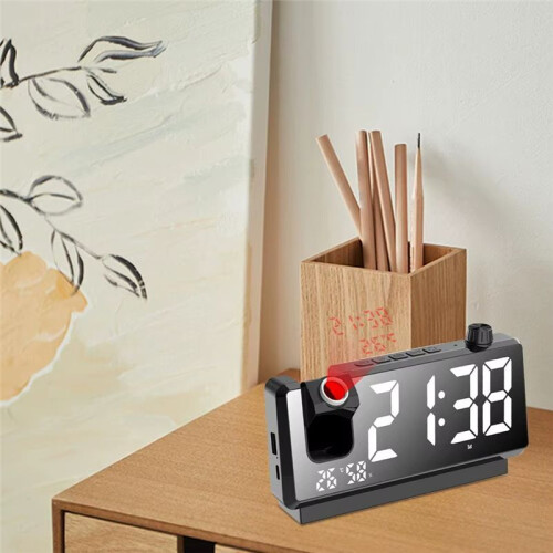 Projection Alarm Clock HD LED Display  Projection Clocks for Bedroom 180 Degree Rotatable Digital Clock Projector A 1