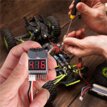 5PCS 2 In1 1-8S Lipo Battery Voltage Tester, RC Low Voltage Buzzer Alarm, Battery Monitor Checker Tester for Lipo/Li-Ion