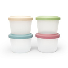 4 Pack Small Silicone Snack Containers with Lids 4 Oz Reusable Food Storage Containers Bento Lunch Snack Pots