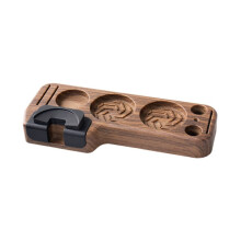 Espresso Tamping Station Universal Espresso Tamping Holder Wooden Coffee Portafilters Stand Base for 51/53/54/58 mm