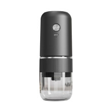 Portable Electric Coffee Grinder Adjustment One-Button Bean Grinder USB Rechargeable Home Outdoor Blender Black
