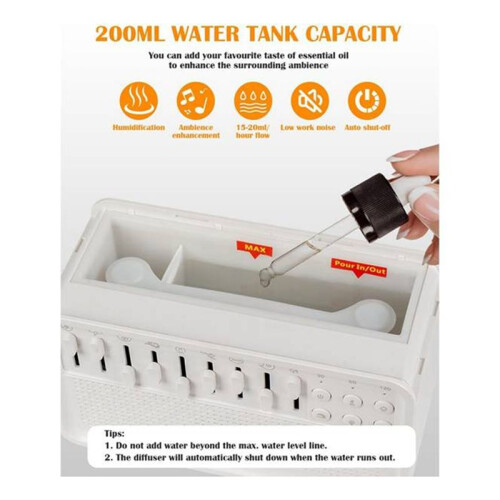 Speaker White Noise Machine Diffuser Air Aroma Diffuser Humidifier Machine with 8 Group Nature Sound EU Plug