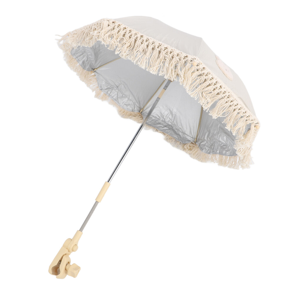 Baby Parasol with Tassel Fringe UV Proof 63x50cm Stroller Umbrella