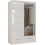 (White, 150cm) Charlie High Gloss Sliding Wardrobe 1