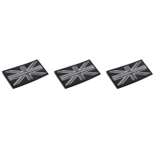 3X FASHION Union Jack UK Flagge Abzeichen Patch Stick ZurÜCk 10 x 5 cm NEU, (Schwarz / Grau)