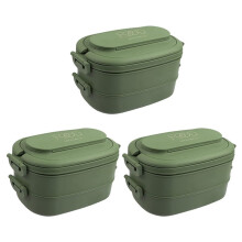 3X Caja de Almuerzo, Bento Caja A Prueba de Fugas para Niños Adultos, Juego de Cubiertos Bento Cajas, para Niños Hombres Mujeres Adultos Escuelas de