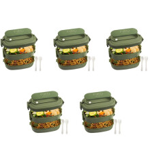 5X Lunch Box,Leakproof Bento Box for Kids Adults,Cutlery Set Bento Boxes ,for Kid Men Women Adults Working Schools Green