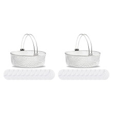 2X Luchtfriteusemand voor Mesh Steamermand voor Foodi 6.5, 8Qt, Airfryermand, Airfryer Crisping Mand met Handvat