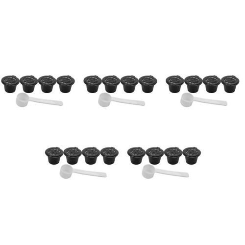20X Refillable Reusable Coffee Capsules Pods for  Machines Spoon