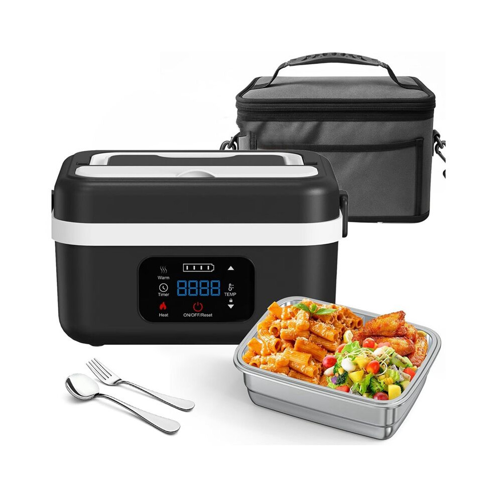 Electric Heated Lunch Box Rechargeable Self Heating Food Warmer With 1L Container Fork Spoon For Outdoor Au Plug A 4713018012175