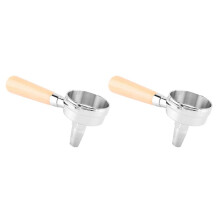 2X Theefilterhouder met Houten Handvat en Pak 58 mm Koffiezetapparaat/Theepressofilterhouder/Ontwerp voor Theezakjes en Gebroken Thee