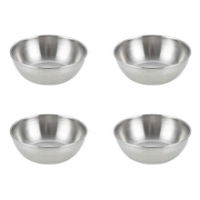 4Pcs Stainless Steel Sauce Dishes Round Seasoning Dishes Sushi Dipping Bowl Saucers Bowl  Appetizer Plates
