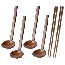 4 StüCk Japanischer Langer Griff GroßEr LöFfel Ramen LöFfel Holz Hot Pot LöFfel Schildpatt LöFfel Holz Reissuppe Dessert