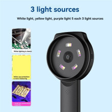 Digitalmikroskop, Handheld, 2,8 Zoll IPS-Bildschirm, Tragbare Digitale Lupe, 2 MP, Integrierte 15 LED-Leuchten