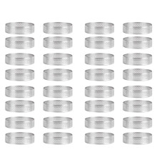 32St Rostfritt StåL TåRtring, Värmebeständig Perforerad TåRtmousse Ring Rund Dubbelrullad TåRtring Metallform 6 cm