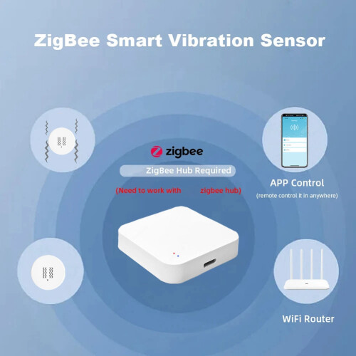 Neuer Tuya ZigBee  Vibrationssensor Echtzeitüberwachung Tür-/Fenstererkennung Alarm  Security Protection System 2