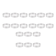 18 Piezas 6 cm Anillo de Tarta de Acero Inoxidable Molde de Tartaleta Cortadora Circular Anillo de Tarta Moldes de Mousse de Pastel Perforados
