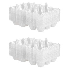 72Pcs Egg Cartons Clear Plastic Egg Holder Storage Container Egg Tray for Family Pasture,Refrigerator Storage,6 Grids