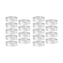 18-Pack Ronde Taartring, Mousseringen, Roestvrijstalen Hittebestendige Geperforeerde Mousseringen, Metalen Ronde Ringvorm
