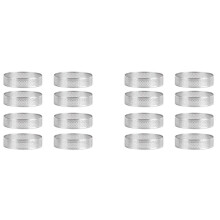 Anel de Torta de Aço Inoxidável 16 Peças, Anel de Mousse de Bolo Perfurado Resistente Ao Calor Redondo Duplo Rolo de Torta Molde de Metal 8 cm