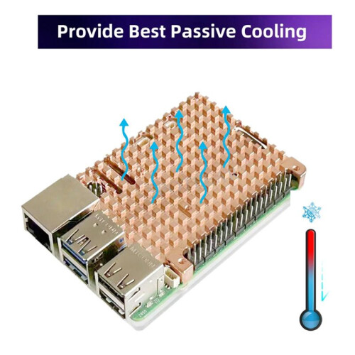 Pure Copper Heatsink for Raspberry Pi 5 Protective Case Passive Cooling Protective Shell Metal Enclosure 1