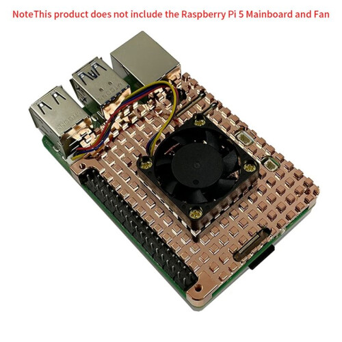 Pure Copper Heatsink for Raspberry Pi 5 Protective Case Passive Cooling Protective Shell Metal Enclosure 2