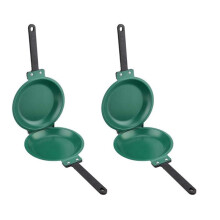 2X Koekenpan, Dubbelzijdige Koekenpan Non-Stick Flip Opvouwbare Koekenpan BBQ Stabiel en Duurzaam Koken Tool voor Thuis Keuken