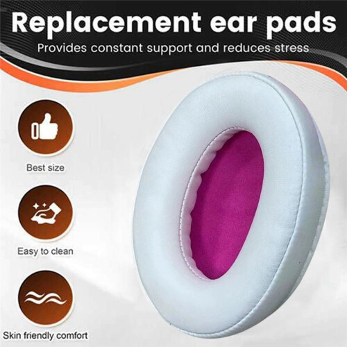 Replacement Ear Pads for  Cloud Silver II Headphone Soft Foam Ear Cushion Pads White+Red 2