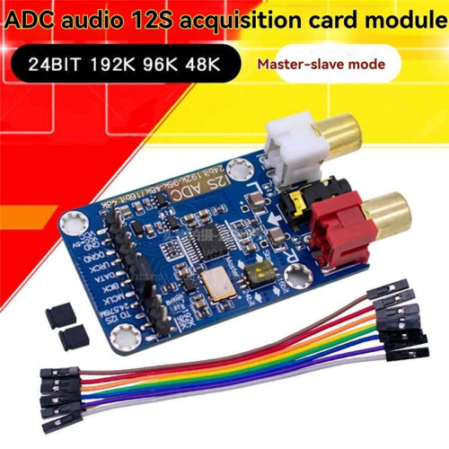 I2S ADC Master Slave Mode Development Board 24BIT 192K 96K 48K Audio I2S Capture Card Module Support 3.5MM/RCA Input 1