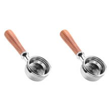 2X Coffee Bottomless Portafilter Coffee Machine Wood Handle Filter Coffee Accessories for Welhome KD-310/KD-510 K888