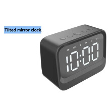Bärbar Dual Clock Support TF-Kort Spela Soundbar Trådlös Display Musikspelare -Högtalare Rosa