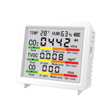 5 in 1 Multifunctional Air Quality Meter Household Temperature Humidity CO CO2 TVOC Tester Monitor Air Detector White