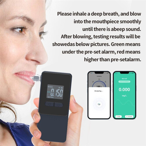 AT808 Portable Professional Alcohol Detector  APP Exhaled Gas Detection Fuel Cell Sensor