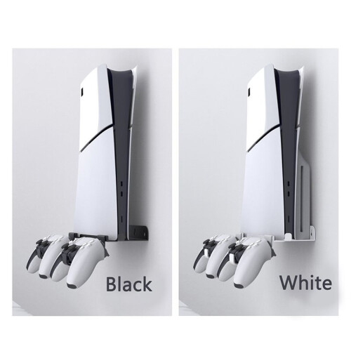 Support Mural pour Kits de Support Vertical PS5 Slim pour Console et Contrôleurs PS5 Slim Noir 2