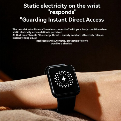 Wireless Anti Static Bracelets  AI MCU Wrist Strap  Static Buckle Winter Static Eliminator Wristband Black 2