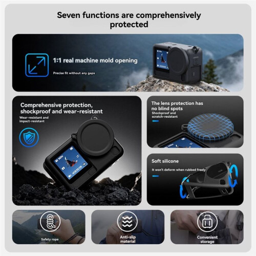 Silicone Protective Case for  Osmo Action 6 Scratch-Resistant Cover with Lens Protection Camera Accessory 1