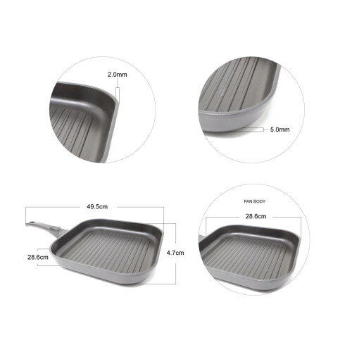 Non-Stick Cast Aluminium Griddle Pan with Handle 1