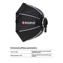 TRIOPO Paraguas Softbox Octagonal KX de 65 cm para AD200 V1 Speedlite - Accesorio de Iluminación para Estudio de Fotografía