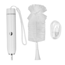 Lavador de biberones portátil, juego de cepillos eléctricos para biberones con cabezales extraíbles, rotación de 360 grados, motor potente,