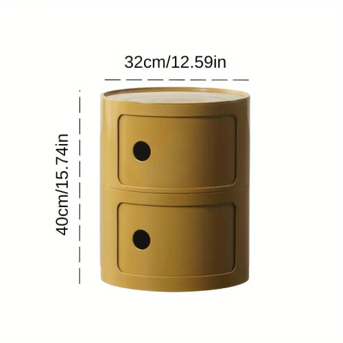 Ginger-Colored Round Bedside Table 2