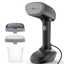 Powerful Handheld Fabric Steamer - 1800W with Fast Ceramic Heat- Plate, 2-In-1 Ironing & Wrinkle Remover,US Plug Black