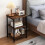 Retro Wooden 3-Layer Bedside Storage Rack Table 5