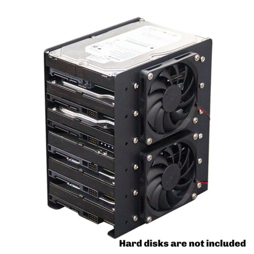 Chassis Built-in 6F Mechanical Hard Disk Bracket 3.5 Hard Disk Superimposed Expansion Fan Cooling for PC Case Black,A 2
