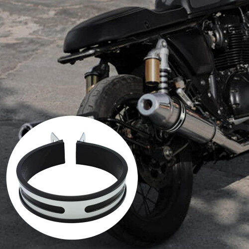 Universal Half Round Motorcycle Exhaust Clamp Muffler Bracket 4 Inch Black Silver Rustproof 2