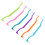 12Pcs Double Sided Cat Toothbrushes, Curved Handle, 16.5cm, 6 Colors 14