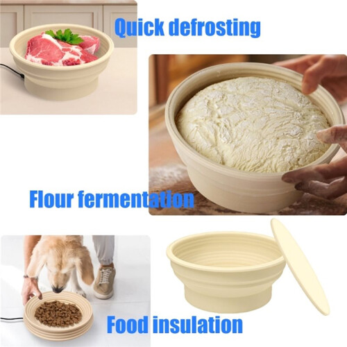 Round Foldable Bread Proofing Basket with Temperature Control Electric Silicone Banneton Sourdough Fermentation Bowl 2