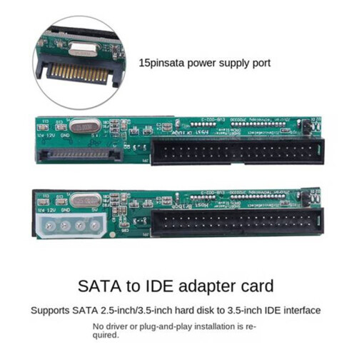 Placa Adaptadora para Disco Rígido de Desktop/Laptop com Conversão  de 3,5 Polegadas, Interface IDE, Porta Serial 39P para Porta Paralela de 15 1