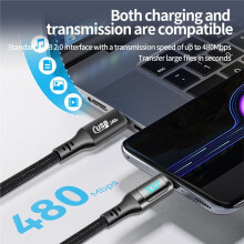 240W Typ C Till USB C-Kabel med LED-Display PD3.1 Snabbladdningskabel för Vanliga Mobiltelefonmodeller 1 M