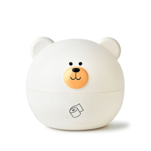 Cache-mouchoirs mignon ours blanc rond PP 9.52oz
