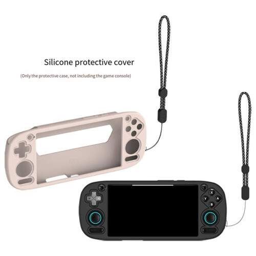 Silicone Protective Case for Retroid Pocket 5 Handheld Console Solid Color Cover Anti-Slip Grip Dustproof Shell Black 1